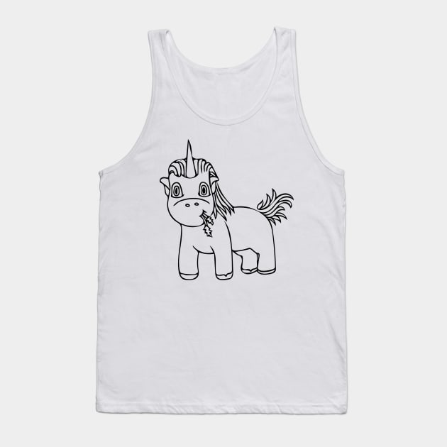 Tiny Unicorn Chomping on Grass Tank Top by A Magical Mess